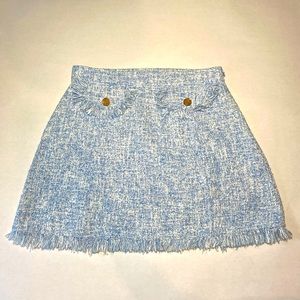 Blue Goodnight Macaroon Tweed Skirt